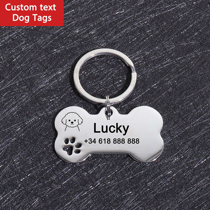Pet Supplies Us - Aangepaste naam hondenlabels Gepersonaliseerde tekst Honden-ID-tag