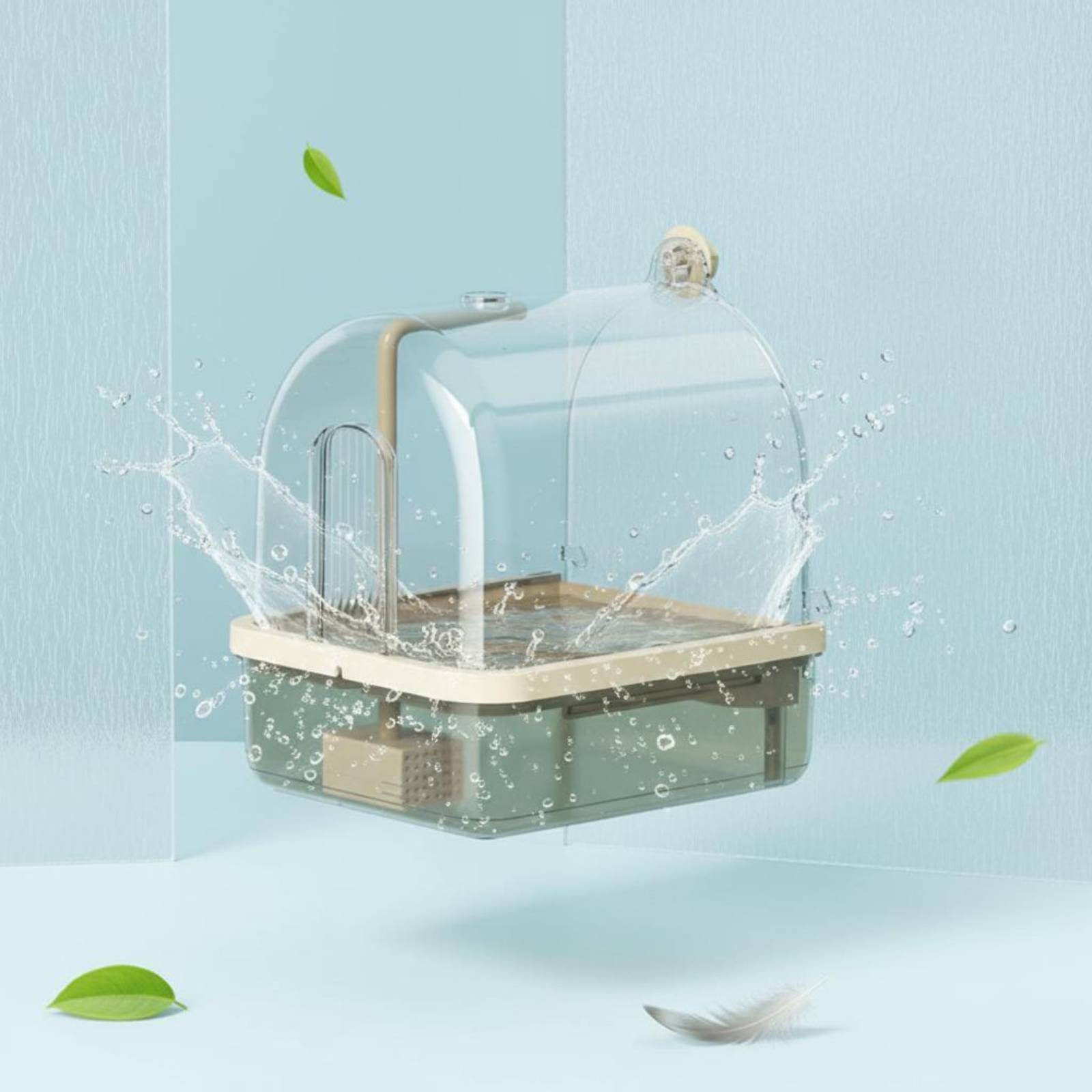 Pet Supplies Us - Automatische vogelbad met draadloze sensor, papegaaienbad,