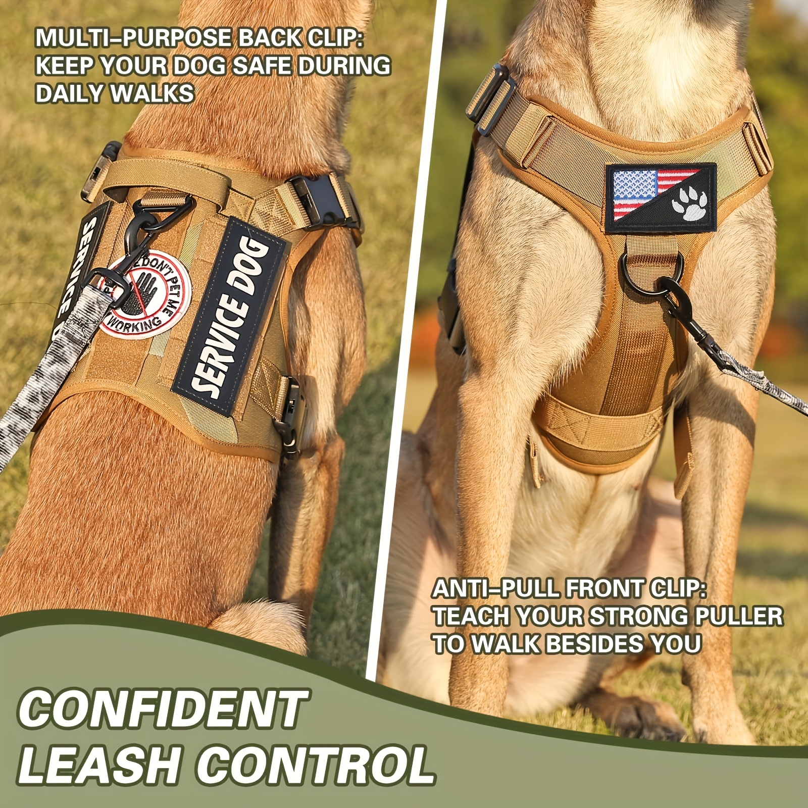 No Pull Dog Harness - Verstelbare tactische harnas voor servicehonden met