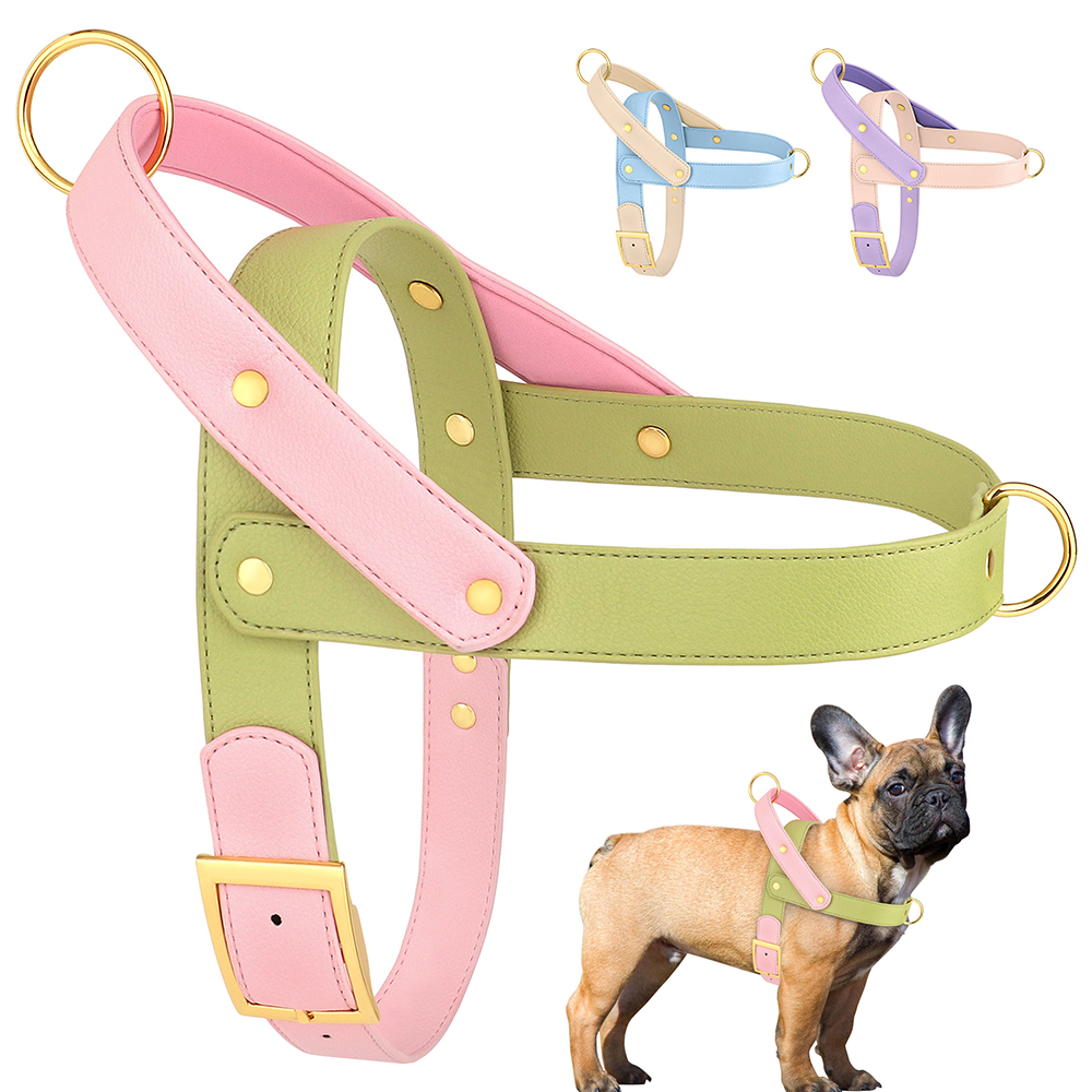 No Pull Dog Harness - Lederen Hondentuig Zonder Trek Honden Harnassen