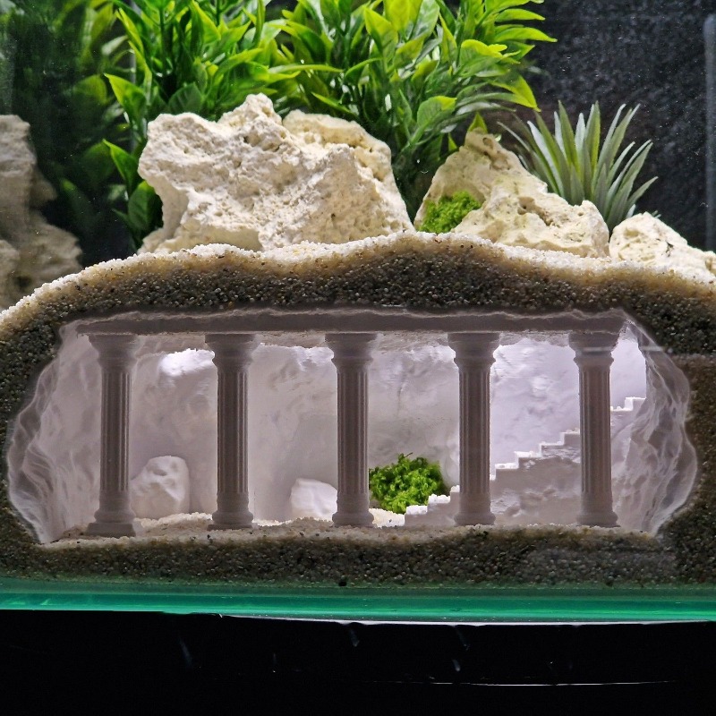 Pet Supplies Fish - Aquascaping voor visvijvers, kunstmatige Romeinse kolomkelder,