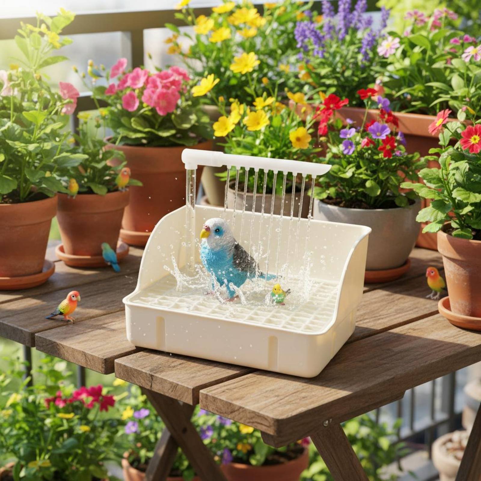 Pet Supplies Us - Automatische vogeldouche Gemakkelijk schoon te maken